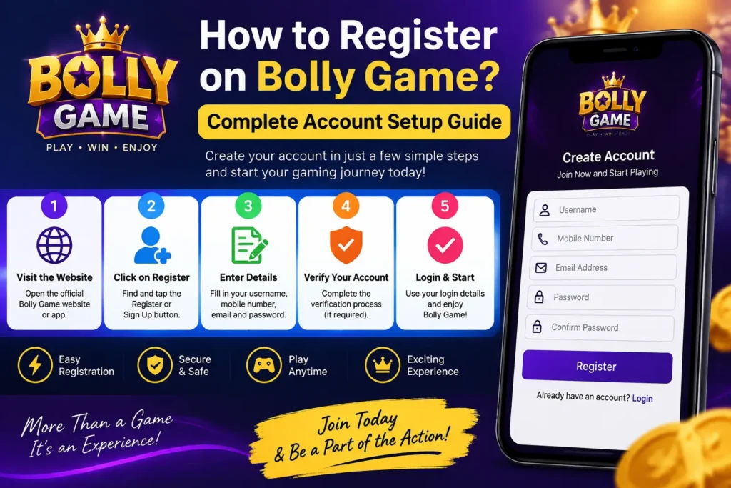 Bolly Game Register account creation guide